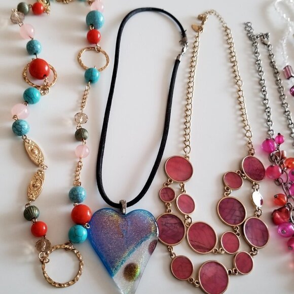 Mixit Pink Necklaces Lot of 5 Heart Beads - Picture 3 of 7